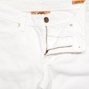 Tory Burch Classic Cropped Jeans in Crisp White